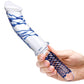 Glas 11" Realistic Double Ended Glass Dildo W-handle - Blue