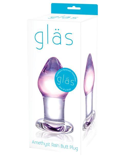 Glas Amethyst Rain Glass Butt Plug - Bossy Pearl
