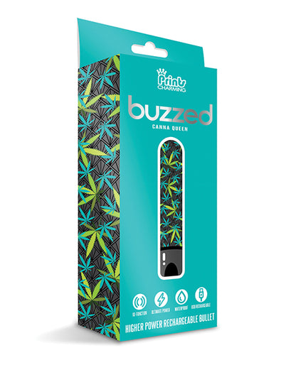 Buzzed 3.5" Rechargeable Bullet - Canna Queen Black - Bossy Pearl