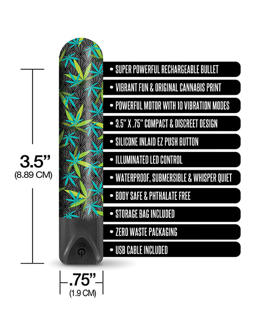 Buzzed 3.5" Rechargeable Bullet - Canna Queen Black - Bossy Pearl