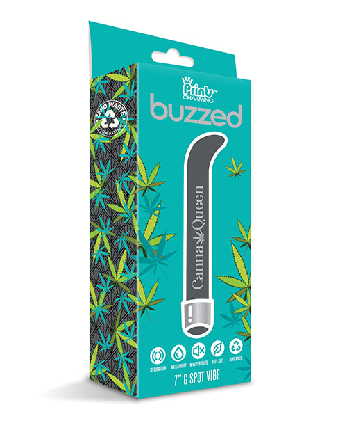 Buzzed 7" G-spot Vibe  - Canna Queen Black - Bossy Pearl