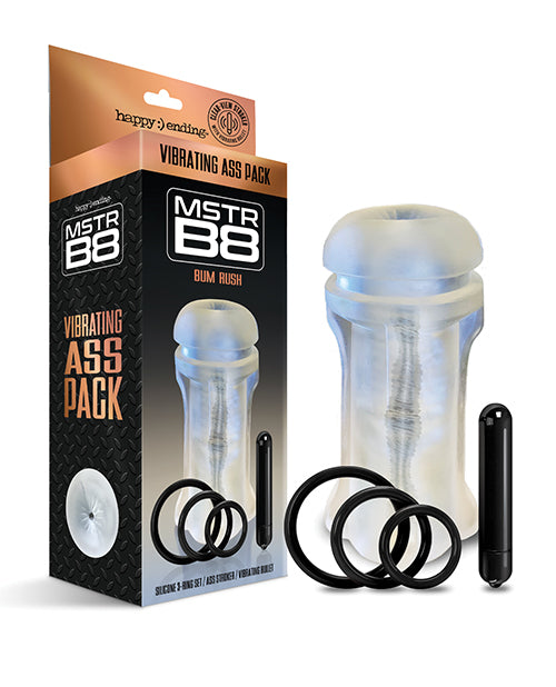 Mstr B8 Bum Rush Vibrating Ass Pack - Kit Of 5 Clear - Bossy Pearl