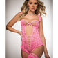 Pinklicious Demi Cup Lace Teddy W/snap Crotch & Stockings O/s