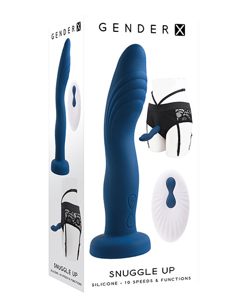 Gender X Snuggle Up Dual Motor Strap On Vibe W-harness - Blue