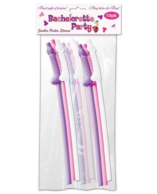 Bachelorette Party Pecker Sipping Straws -Pack Of 10 - Bossy Pearl