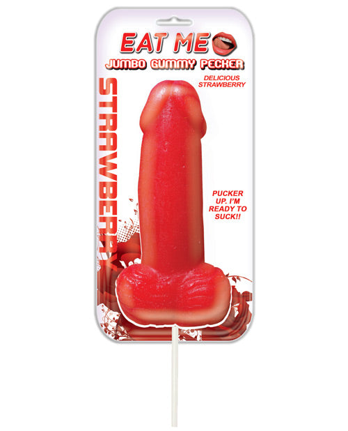 Jumbo Gummy Cock Pop - Strawberry - Bossy Pearl