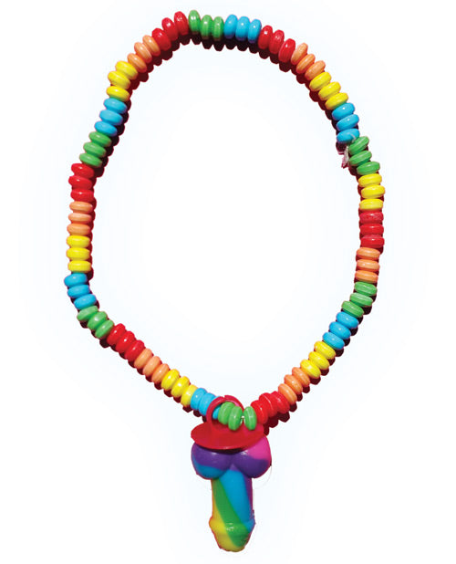 Rainbow Stretchy Cock Candy Necklace - Bossy Pearl