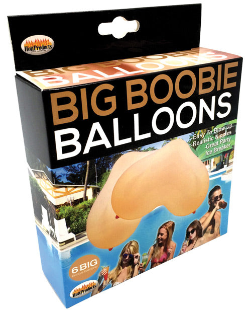 Big Boobie Balloons - Flesh Box Of 6 - Bossy Pearl