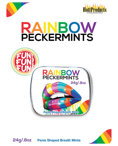 Rainbow Pecker Shape Candies In Tin-carded - Bossy Pearl