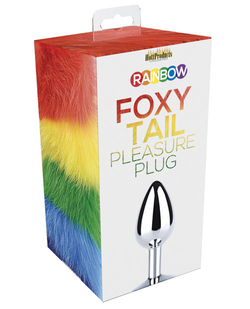 Rainbow Foxy Tail Butt Plug - Bossy Pearl
