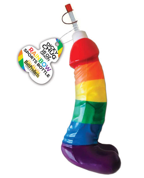Rainbow Dicky Chug Sports Bottle - Bossy Pearl