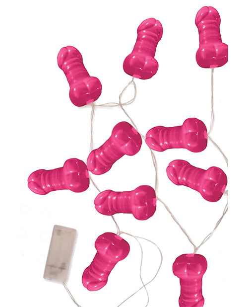 Light Up Pink Pecker String Party Lights - Bossy Pearl