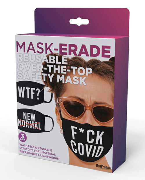 Hott Products Mask-erade Masks - F Covid-wtf?-new Normal X Pack Of 3 - Bossy Pearl