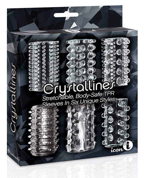 The 9's Crystalline Tpr Cock Sleeve 6 Pack - Clear - Bossy Pearl