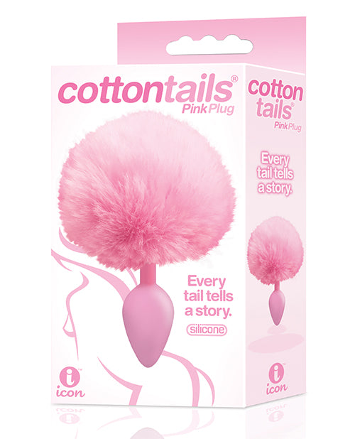 The 9's Cottontails Silicone Bunny Tail Butt Plug - Bossy Pearl