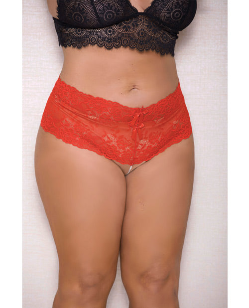 Lace & Pearl Boyshort W/satin Bow Accents - Bossy Pearl
