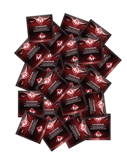 Id Studded Condoms - Case Of 1000 - Bossy Pearl