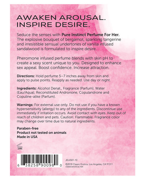 Pure Instinct Pheromone Perfume For Her - .5 Oz. - Bossy Pearl