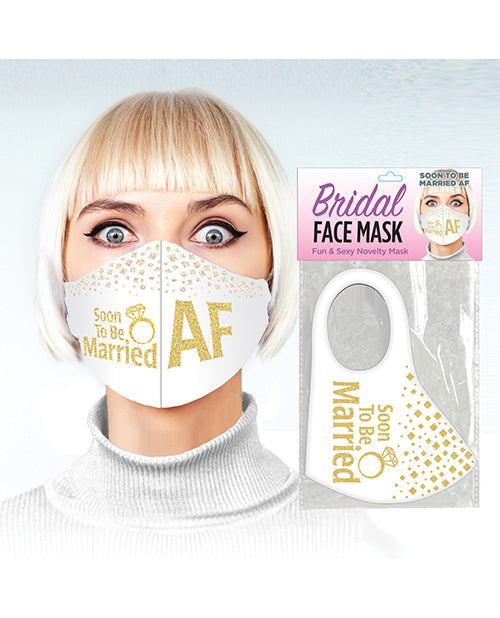 Soon To Be Married Af Face Mask - White - Bossy Pearl