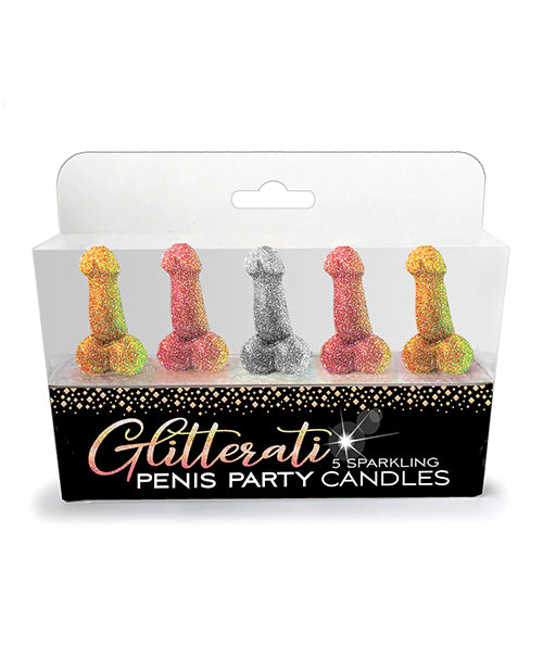 Glitterati Penis Party Candle - Pack Of 5 - Bossy Pearl