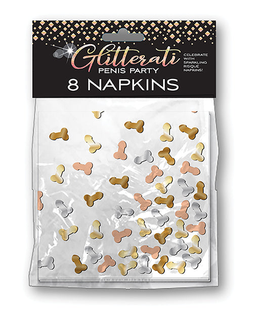 Glitterati Penis Party Napkins - Pack Of 8 - Bossy Pearl