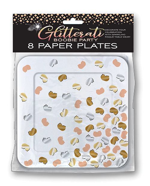 Glitterati Boobie Party Plates - Pack Of 8