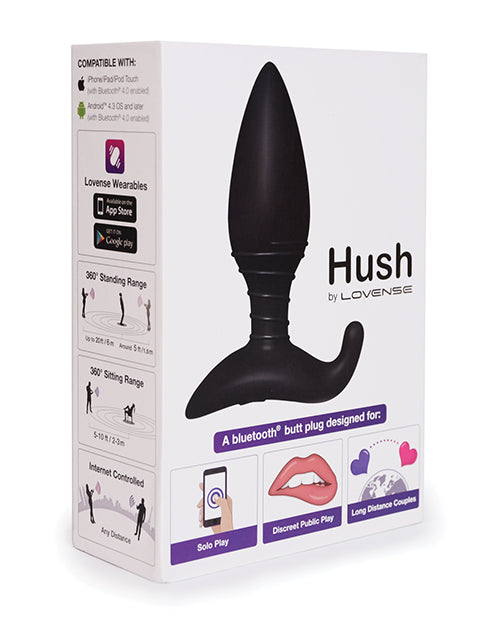 Lovense Hush 1.5" Butt Plug - Black - Bossy Pearl