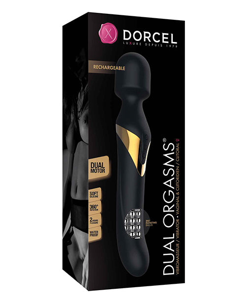 Dorcel Dual Orgasms Wand Vibrator - Black-gold