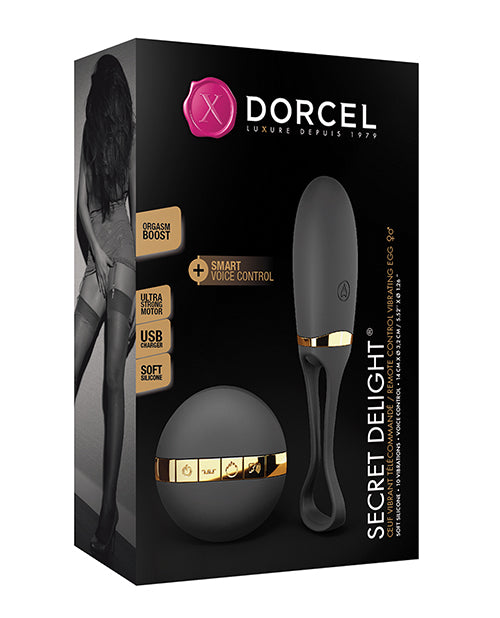 Dorcel Secret Delight Voice Control Egg - Black-gold - Bossy Pearl