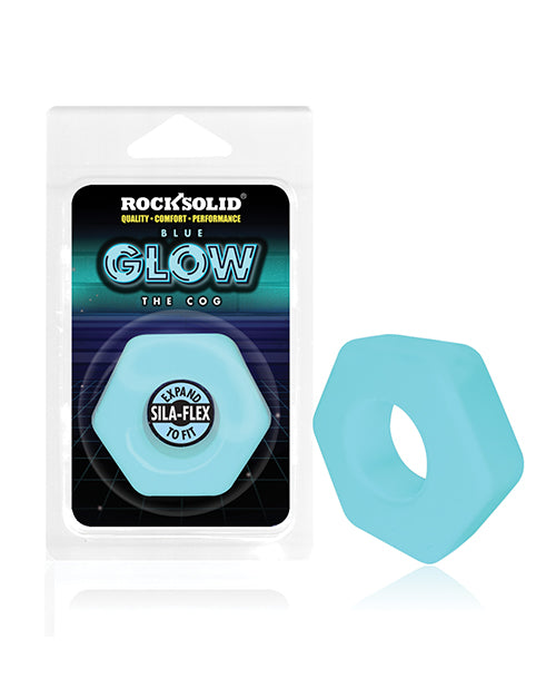 Rock Solid Glow In The Dark The Cog Ring - Blue - Bossy Pearl