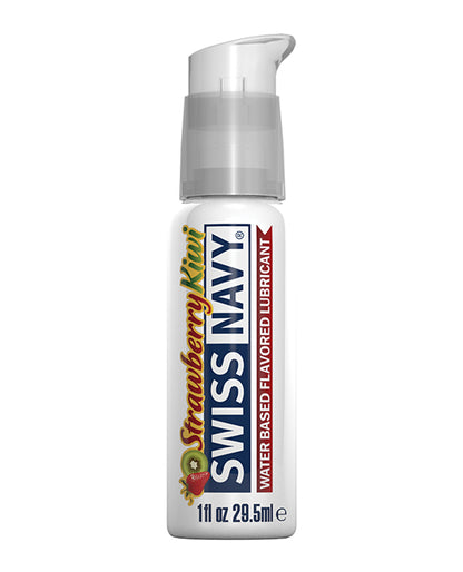 Swiss Navy Premium Flavored Water Based Lubricant - 1 Oz Strawberry Kiwi - Bossy Pearl