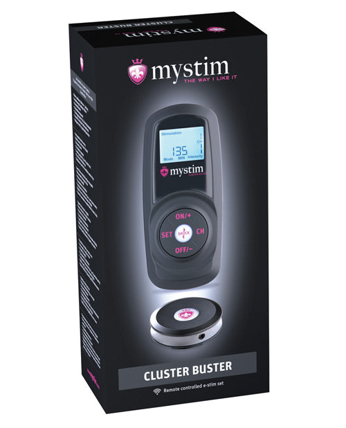Mystim Cluster Buster Wireless Estim Starter Kit - Black - Bossy Pearl