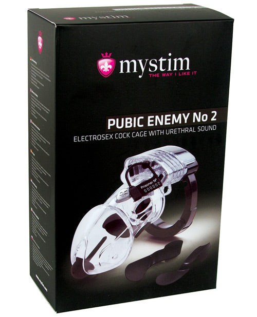 Mystim Pubic Enemy #2 Cock Cage - Clear - Bossy Pearl