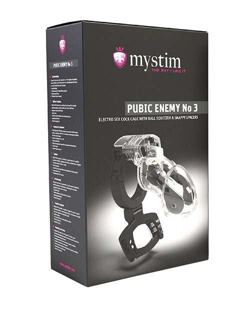 Mystim Pubic Enemy No. 3 Cock Cage - Clear - Bossy Pearl
