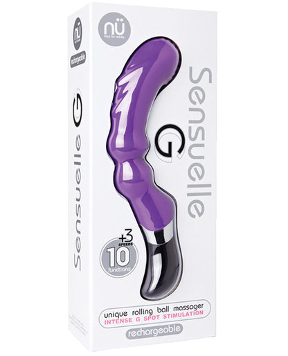 Nu Sensuelle G Unique Rolling Ball Rechargeable Massager - Purple - Bossy Pearl