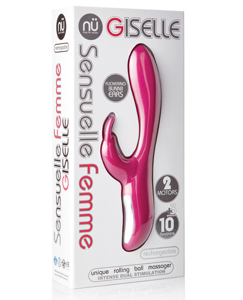 Nu Sensuelle Giselle Rechargeable Rabbit - Magenta - Bossy Pearl