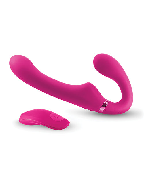 Shishi Midnight Rider Rechargeable Strapless Strap On W-remote - Pink