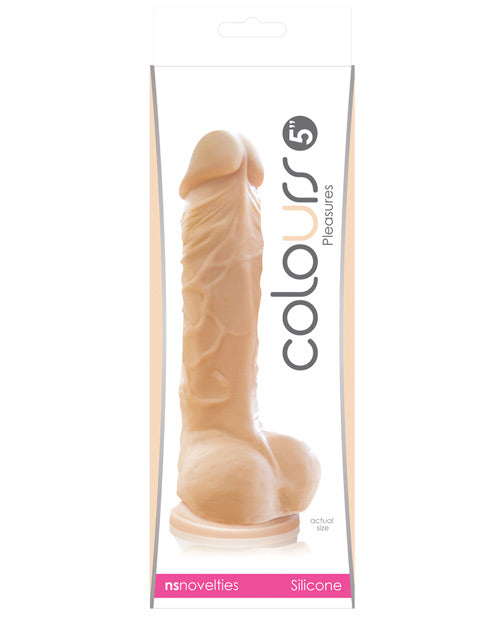 Colours Pleasures 5" Dildo W-suction Cup - Flesh - Bossy Pearl