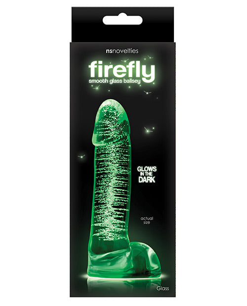 Firefly Glass Smooth Ballsey 4" Dildo - Clear - Bossy Pearl
