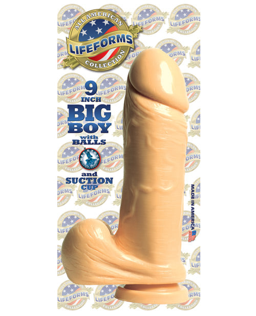 Lifeforms Big Boy 9" Dong W-balls & Suction Cup - Flesh - Bossy Pearl