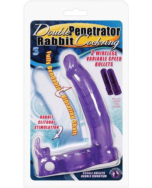 Double Penetrator Rabbit Cockring - Bossy Pearl