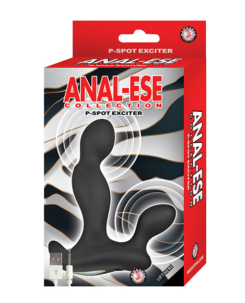 Anal-ese Collection P-spot Exciter - Black - Bossy Pearl