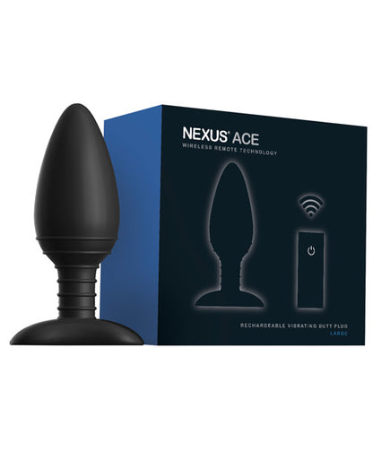 Nexus Ace Remote Control Butt Plug Large - Black - Bossy Pearl