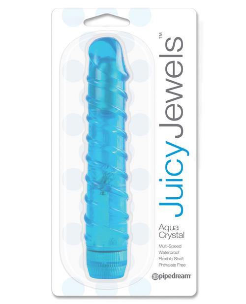 Juicy Jewels Aqua Crystal Vibrator - Blue - Bossy Pearl