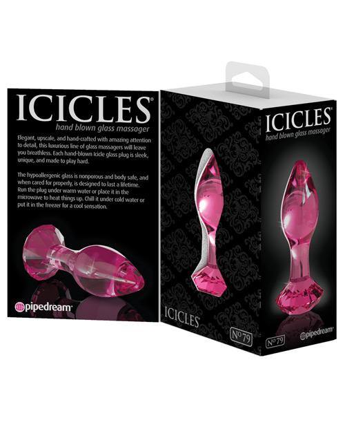 Icicles No. 79 Hand Blown Glass Diamond Butt Plug - Pink - Bossy Pearl