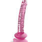 Icicles No. 86 Hand Blown Glass Massager W-suction Cup - Pink - Bossy Pearl