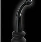 Icicles No. 87 Hand Blown Glass G-spot Massager W-suction Cup -  Black - Bossy Pearl