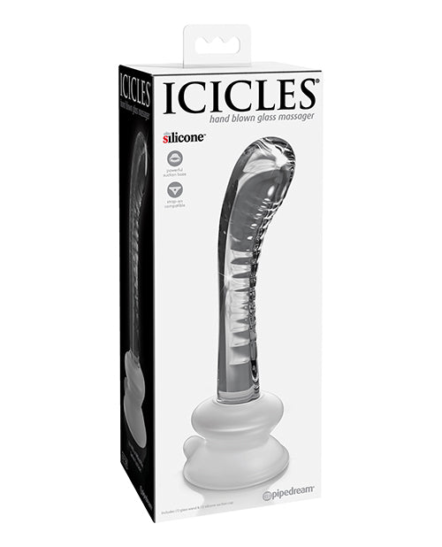 Icicles No. 88 Hand Blown Glass G-spot Massager W-suction Cup -  Clear - Bossy Pearl