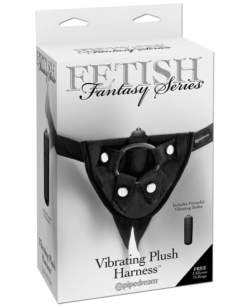 Fetish Fantasy Series Vibrating Plush Harness - Black - Bossy Pearl