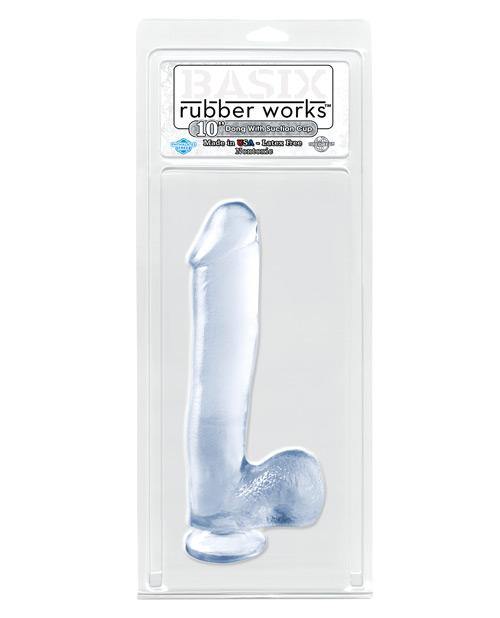 "Basix Rubber Works 10"" Dong W/suction Cup" - Bossy Pearl